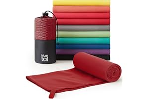 Blumtal Serviette Microfibre 200x100 cm - Doux et à Séchage Rapide pour Sport et Musculation - Salle de Sport - Rouge Foncé