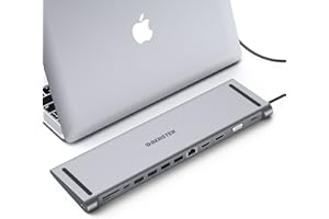 OBERSTER Hub USB C Station d'accueil, 13 en 1 USB C Docking Station Display Triplo Con 2 HDMI, VGA, PD 100 W, USB C, 4 USB, Gigabit Ethernet, Audio, SD/TF Thunderbolt 3 Kompatibel Windows et Mac OS