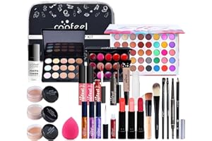 Coffret Maquillage, MKNZOME 27 Pcs Kit Maquillage Femme Professionnel avec trousse de Maquillage Palettes de Maquillage Fard à paupières Brillant à lèvres Ensemble de cadeau d'anniversaire Noël