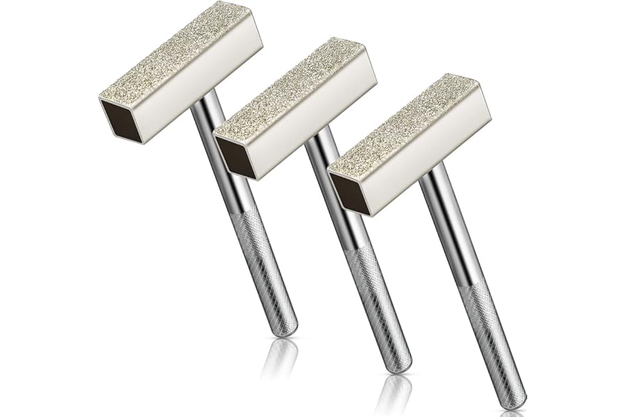 3 Pieces Grinding Wheel Dresser Tool Diamond Grinding Wheel Stone Dresser with Flat Diamond Coated Surface for Grinding Deburring Wheels, Silver