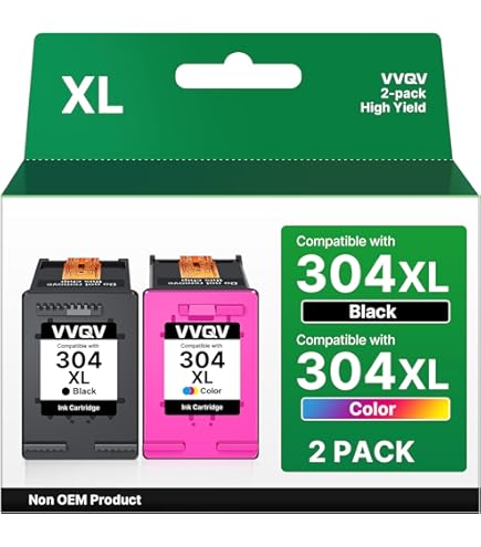 Kit De 2 Cartouches Compatibles Pour Hp 304 Xl Noir Couleur Kit De 2 Cartouches Compatibles Pour Hp 304 Xl Noir Couleur