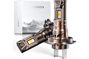 WAIXINGREN H7 Led Headlight Bulb - 32000LM 6500K Brighter, 100W Headlight Bulb Led with Fan, 1:1 Size, IP68 Waterproof, Plug and Play Easy Installation, Pack of 2 (H7)