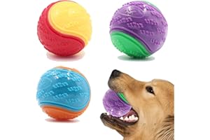 Sricam 3Pcs Squeaky Dog Ball, Dog Toys Teeth Cleaning Puppy Chew Toys Pet Training Ball Dog Interactive Dog Ball