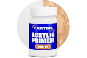 7 Artists Acrylic Primer Weiß 100 ml – Acryl Gesso Grundierung für Leinwand, Holz, Papier, Stein | Primer Acryl Grundfarben | Acrylic Gesso für Acrylfarben, Ölfarben, Aquarellfarben