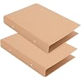 2 Pieces Classeur A5 6 Anneaux, Classeurs en Papier Kraft, avec Perforatrice et 80 Feuilles IntéRieures, pour Documents de Travail, Notes D'éTude
