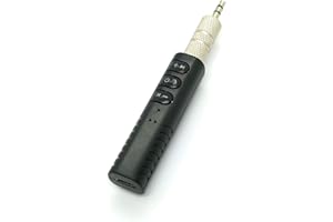J&J TRADER J&J Ricevitore Bluetooth 4.1 Adattatore Audio Wireless con uscita Aux da 3.5mm, Microfono Incorporato Per Chiamate A Mani Libere, Kit Per Auto BT per Audio Per Casa/Macchina Cuffie Filo Casse (NERO)