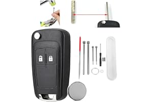 VAILIKEY 2 Buttons Car Key Fob with CR2032 Battery, Repair Tools&Key Blade Fit for Vauxhall Astra J/Insignia/Meriva B/Mokka/Corsa/Adam/Zafira Tourer & Chevrolet Aveo/Matiz/Cruze/Captiva/Spark