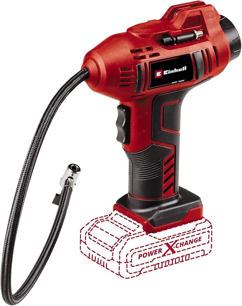 Einhell Akülü Oto Hava Kompresörü CE-CC 18 Li-Solo 2071010 | PXC | 18 V | maks. 11 bar | 60 cm basınçlı hava hortumu | Otomatik kapanma fonksiyonu | akü hariç