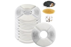 Simpeak Filtre Fontaine Eau Chat 10PCS Filtres de Remplacement de pour 1,6-2,5L Fontaine Chat Chien Filtres de Rechange avec Charbon Actif et Résine Échangeuse d'Ions