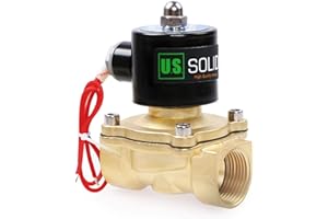 U.S. Solid 220V AC 1" G Válvula de solenoide eléctrica Latón Normalmente Cerrado Solenoid Valve Impulsado Directamente para Agua Aire Aceite Diesel Viton Material del sello