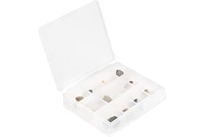 AmScope - Kit de 12 piezas de mini muestras de roca mineral para microscopios, educación científica, geología para estudiantes, niños, escuelas