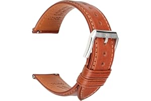 REZERO Bracelet de Montre à Dégagement Rapide, Sangle de Montre en Cuir Véritable de Veau Italien, Mince et Doux Lanière de Montre de Remplacement pour Homme, Femme 18mm 19mm 20mm 21mm 22mm 23mm 24mm