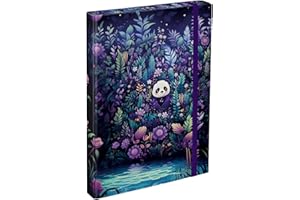 Baagl Heftbox für Schulranzen - Heftmappe A4 für Kinder mit Gummiband und Innenklappen - Sammelmappe, Sammelbox mit Gummizug für Jungen (Jungle Panda)