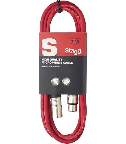 Cavo Microfono XLR Femmina-Maschio 3 Star MMF 0100 - 1m, Rosso, Per Audio Professionale - Foto 11