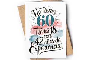 GREETING CARDS FOR EVERYONE Tarjeta de 60 Cumpleaños - Tarjeta de Felicitación Graciosa para alguien que cumple 60 años - Regalo Original para 60 Cumpleaños para él, ella, hombre, mujer, mejor amigo, amiga - EU 183