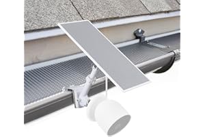 Wasserstein 2-in-1 Gutter Mount for Google Nest Cam (Battery) and Compatible Solar Panel (White) - Camera and Solar Panel Not Included