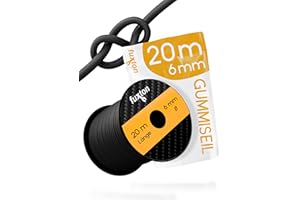 ‎FUXTON fuxton® Gummiseil (6 mm x 20 m), Expanderseil, Gummileine, Bungee Cord Marine, Spanngummi Meterware, schwarz