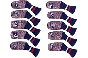 Scott Edward 7 Pcs/10 Pcs Golf Iron Covers Cuteness Knitted Socks Shape Washable & Durable Club Head Protector