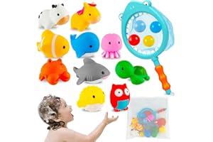 Tangdudu 16 Pièces Jouets de Bain pour Bébé, Squirt pour Enfant, Piscine, Douche pour Garçon Fille, 12 3 4 Ans