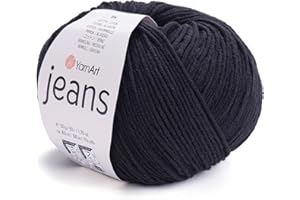 YARN ART Yarnart Jeans Amigurumi Crochet Knitting Yarn - 55% Cotton, 45% PAC, Color Black