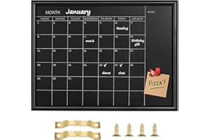 OKYDOKY Okydody Magnetische Kalende Kreidetafel, 45 x 60 cm, Schwarz Holzrahmen Tafel, verwendet für Planung/Schulpläne/Memos, hängende Tafel für Büro, Schule und zu Hause (YLHB-BK-4560) DE