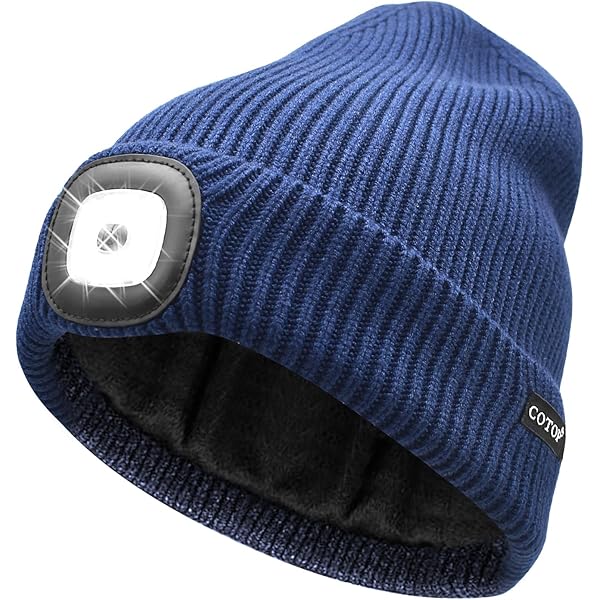 COTOP Bonnet Lumineux LED, Bonnet D'hiver Tricoté, Éclairage Frontale