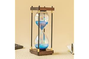 BVKOTENT Clessidra grande, 60 minuti, decorazione in vetro arcobaleno, clessidra, regalo per casa, scrivania, ufficio, decorazione di nozze (blu)