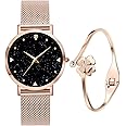 JewelryWe - Coppia di orologi da polso analogico al quarzo, per anniversario, matrimonio, San Valentino