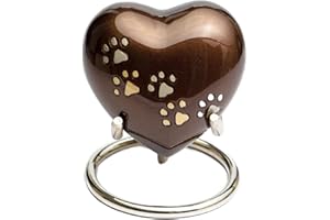 Royal Rapture URN for ashes Heart Funeral Cremation Memorial Keepsake Pet Dog Cat 3" (Brown Heart)