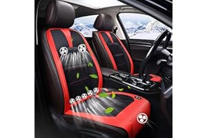 EnweKapu Klima Sitzauflage, Sitzauflage Kühlung, Belüftete Sitzauflage mit 8 Fans, Großes Luftvolumen, Leiser Betrieb, Einstellbare Temperatur, für Sommer Fahren, Kühlung,Rot,24v