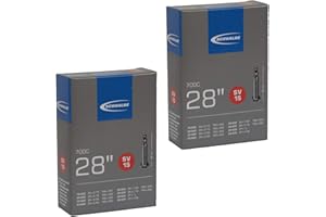 Schwalbe 700 x 18-28c Road Bike Inner Tubes - Presta 40mm Long Valve (Pair),Black