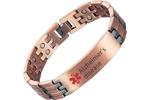 EnerCoppeX 7.85-Inch Pure Copper Medical Alert Bell Bangle: Magnetic Copper Sleeve Bracelet - Emergency Medical Wristband & Alarm,Magnetic copper bracelet