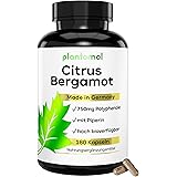 NEU: 180 Citrus Bergamot Kapseln - 1500mg Bergamott Extrakt pro Tagesdosis (2 Kapseln) mit 50% Polyphenole + Piperin aus schw
