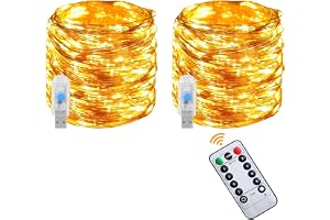 Vicloon gardinljusslingor, 2 st 100 LED 10 m 8 lägen fjärrkontroll timer justerbar ljusstyrka, ljusslingor, USB-kontakt i fönsterlampor för sovrum, fest, jul – varmt