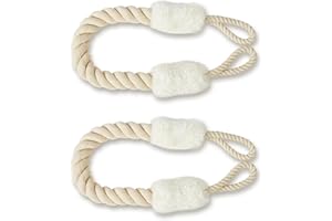 AYESY Türstopper Klinke, 2 Stück Türkordel Klemmschutz, 60 cm Baumwolle Türstopper Seil für Haustier und Kinder Fingerschutz, Türklinken stopper, kein Zuknallen der Tür mehr(Weiß)