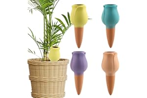 FairyPeach 4 pezzi Irrigazione a Goccia, Coni per l'Irrigazione, Dispositivi l'Irrigazione Piante, Dispositivo di Irrigazione in Argilla Riutilizzabili per Fiori, Vasi e Piante da Giardino (Kit-A)