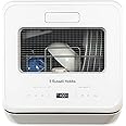 Russell Hobbs Mini Dishwasher Compact Table Top 2 Place Setting, LED Display, Touch Control, 4 Programmes, Portable & Efficient, Baby Care, Rinse & Eco Mode, No Plumbing, White RH2TTDW101W