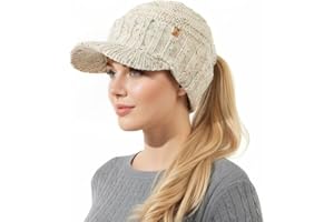 TOP-EX Chicpony czapka z daszkiem z polaru, ciepła czapka zimowa na wysokie i niskie kucyki