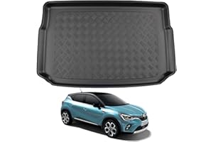 NOMAD Boot Liner for Renault Captur 2020+ Recyclable Plastic (PE) Boot Floor Upper Position Tailored Fit Car Floor Guard Tray Black Fitted Accessory Dog Friendly Waterproof with Raised Edges