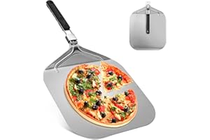 UIHOL łopatka do pizzy, do kamienia do pizzy, do grilla lub piekarnika, z praktycznym składanym uchwytem, stabilna, do użytku domowego, do łatwego przechowywania