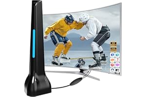 DTB TECH Antena de TV, Antena de TV Digital de Alta definición para Interiores,admite Canales 4K, Puede Recibir señales DVB-T2 DVB-T (Azul)