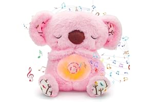 YJWZ Koala Rilassante con Musica per Dormire,Peluche Che Respira con Luci e Suoni Calmanti,Pupazzo Morbido per Neonati e Bambini,Ideale Compagno di Sonno e Regalo Babycare