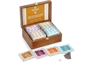 Octavius, Assorted Tea Sampler Gift Set | (4 Flavors, 40 Pyramid Tea Bags) | Mint/Turmeric/Rose Glow/Kashmiri Kahwa | Tea Gift Set | Pack of 1