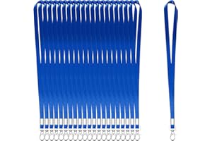 XHDA 100PCS Blue Lanyards for Neck, Lanyards for ID Badge, Lanyard with Metal Swivel Hook for ID Card Badge Holder