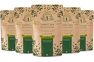 ‎WELZ CARE SweetCare PREMIUM statt Gelierzucker - Zuckerersatz – 100% Vegan – keine Kalorien – Low Carb – mit Erythritol und Stevia – Made in Germany - 200g (5er Pack)