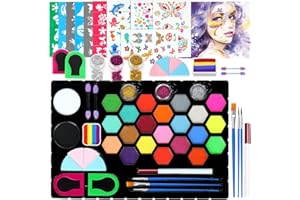 ‎JANOLIA Janolia Gesichtsfarbe Kinderschminken Set, Bodypainting Farben für Theaterschminke, 23 Farben Kinderschminke Wasserbasis Faschingsschminke Face Paint, Ideal Kinderschminke Set für Halloween Karneval