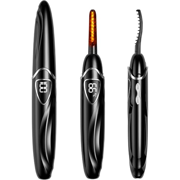 Beheizte Wimpernzange & Augenbrauentrimmer 2-in-1 – Wiederaufladbar, 2 Temperaturstufen (60°C/70°C), USB-C