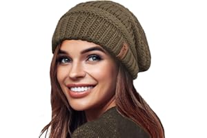 TOSKATOK Gorro de Invierno de Punto Holgado cálido para Mujer con Gorro de esquí con Forro térmico de Terciopelo Supersuave