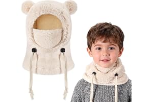 AYPOW Passamontagna Invernale in Pile Termico Bambini 3-10 Anni, Multifunzionale Antivento Regolabile Maschera da Sci, Caldo in Pile Berretti Cappello Cappuccio Scaldacollo Sciarpa per Ragazzi Ragazze