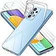 iVoler Custodia Cover per Samsung Galaxy A53 5G con 3 Pezzi Pellicola Vetro Temperato, Ultra Sottile Morbido TPU Trasparente 